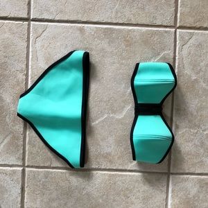 TRIANGL Swimwear - Turquoise Bikini - Zipper Top